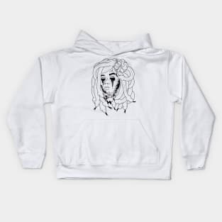 Medusa line art | sketch | tattoo Kids Hoodie